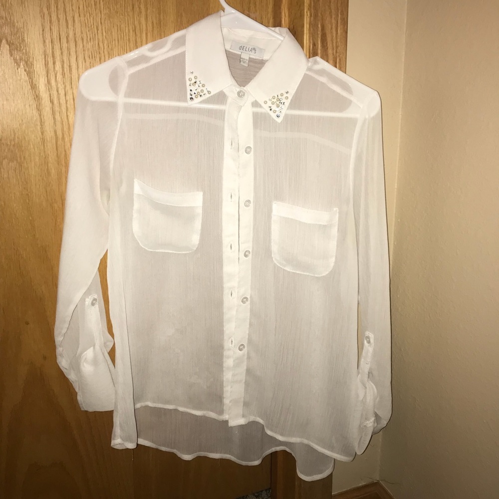 Sheer white blouse